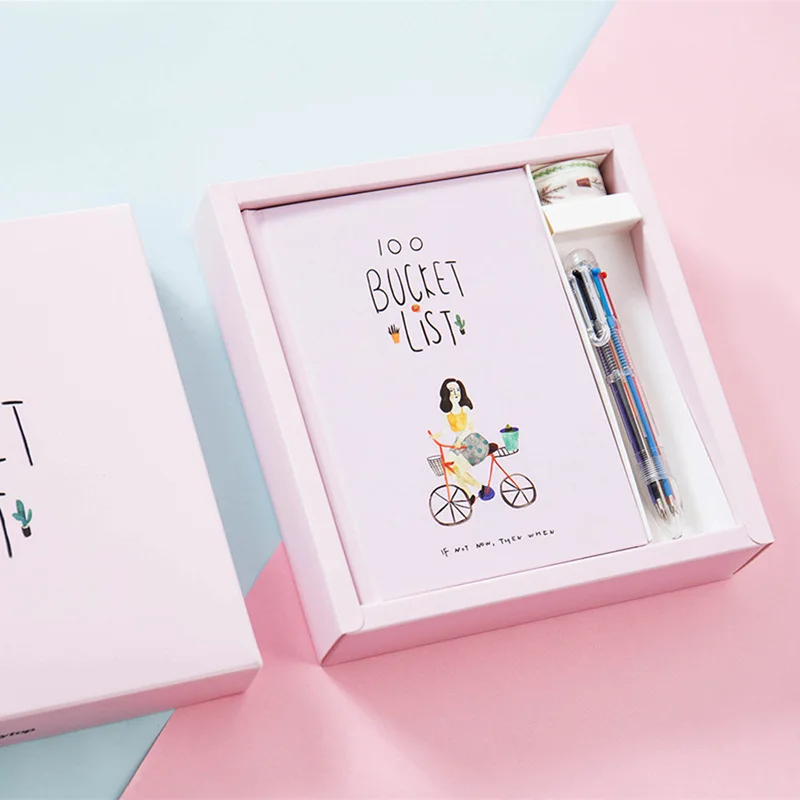 

Sale 100 Individual Hand Account Book Set Originality Diary Notepad Children's Gift Box Notebook Stationery Promotional items
