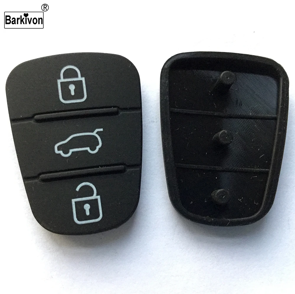 

Barkivon Replacement 3 button silicone rubber key pad for KIA for Hyundai l10 l20 l30 auto car key shell
