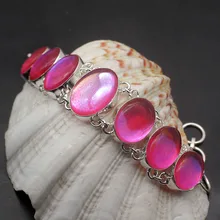 Прекрасная подвеска, модный цветной браслет Topaz925 из стерлингового серебра, женский браслет-цепочка, 7,5 дюйма, H137