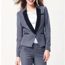 Подгонянный Свадебный костюм мужской осенний изготовленный на заказ Серый Повседневный женский с одной пуговицей с отворотом Дамский деловой костюм офисные костюмы