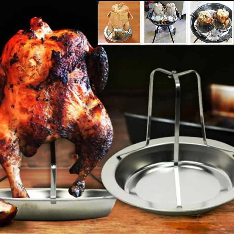 

Stainless Steel Roast Chicken Holder Upright Roaster Rack Barbecue Stand Roasting Grilling BBQ Tools Rotisserie Kitchen Stuff