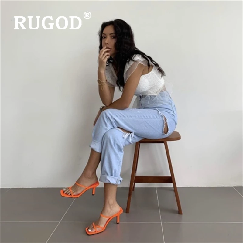 RUGOD винтажная белая блузка Женская мода кружева оборками рукав укороченные