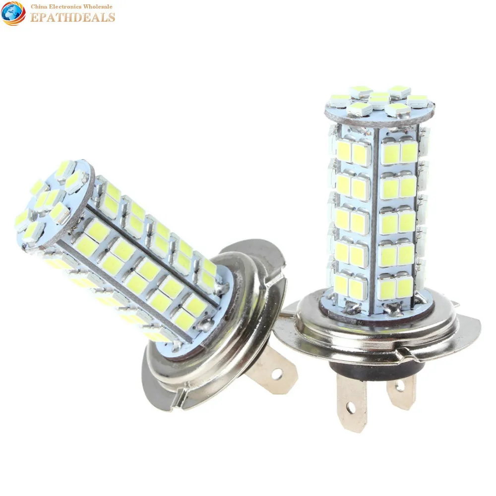 

2pcs! High Quality H7 LED Car Fog Light Foglights Auto Car LED Fog lamps Foglamp with 68 pcs SMD LED Xenon White Bulbs