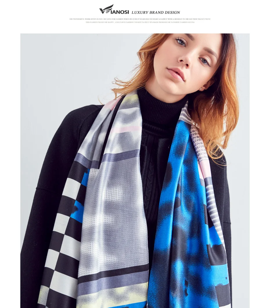 [VIANOSI] Новые Дизайнерские шарфы для женщин осенний и зимний шарф брендовый платок для женщин высокое качество шаль Мягкая бандана
