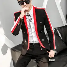 Мужской Корейский костюм куртка певица DJ сценическая звезда с тем же абзацем повседневный костюм мужское платье маленький костюм tide hairstylist