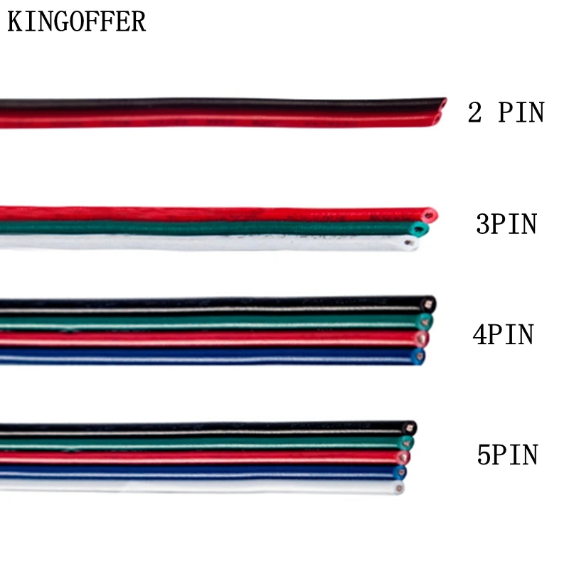 

2/3/4/5PIN RGB RGBW extension cable cord Power wire adaptor 5/10/20/30/50/100M for 2835 5050 w2811 w2812 led strip lights