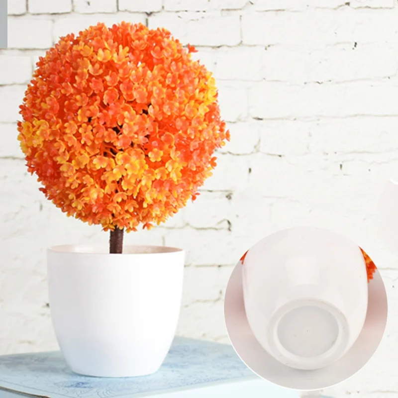 Simulation Cherry Ball Potted Plant Green Plant Simulation Plants Home Decor 1PCS