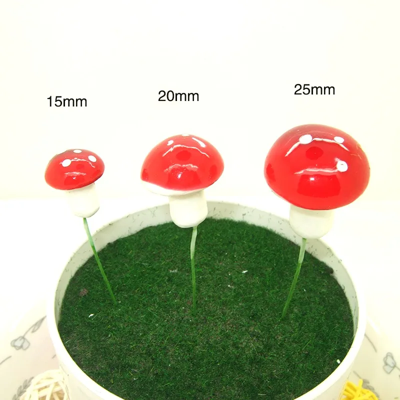 10 шт. 4 Размеры красный полистирол гриб весна украшения садовый цветочный горшок орнамент моделирование милый мини дешевые OEM
