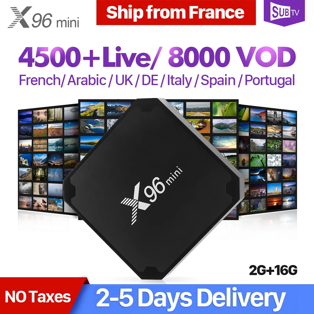 

IPTV France BOX X96 mini SUBTV IPTV Subscription Android 7.1 TV Receiver with Spain Arabic Belgium Portugal Dutch France IP TV