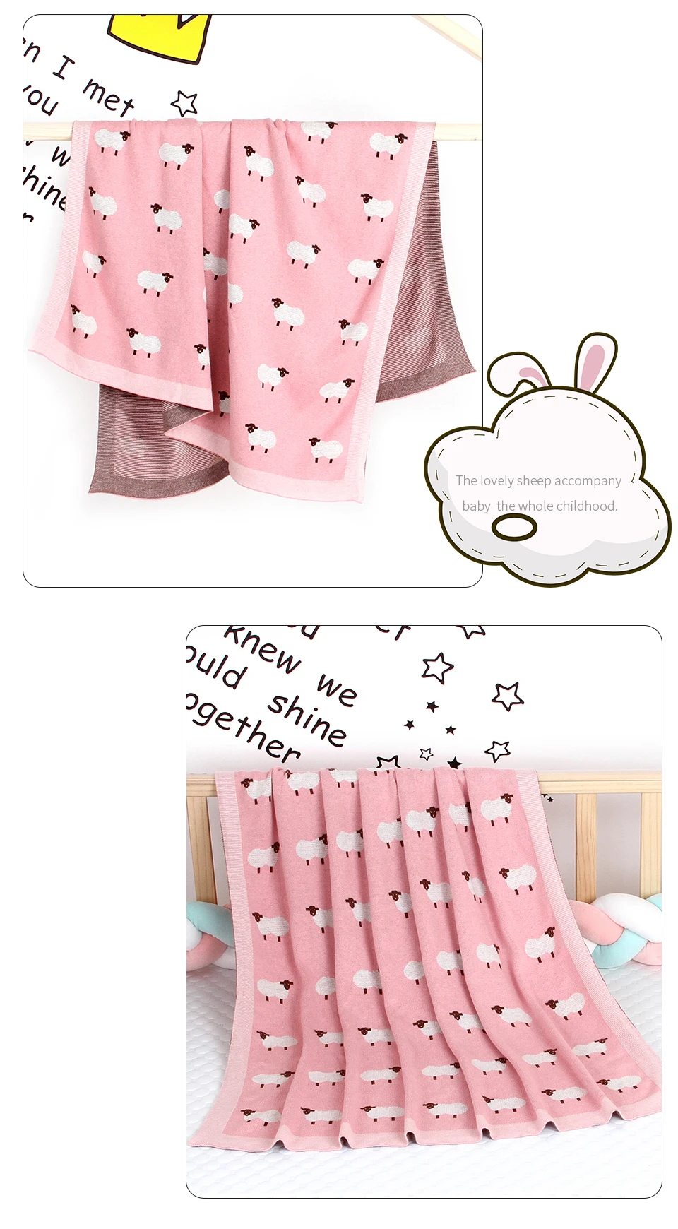 Одеяло для малышей трикотажное детское одеяло Пеленальное белье для коляски для новорожденных Детское одеяло из альпаки для мальчиков и девочек