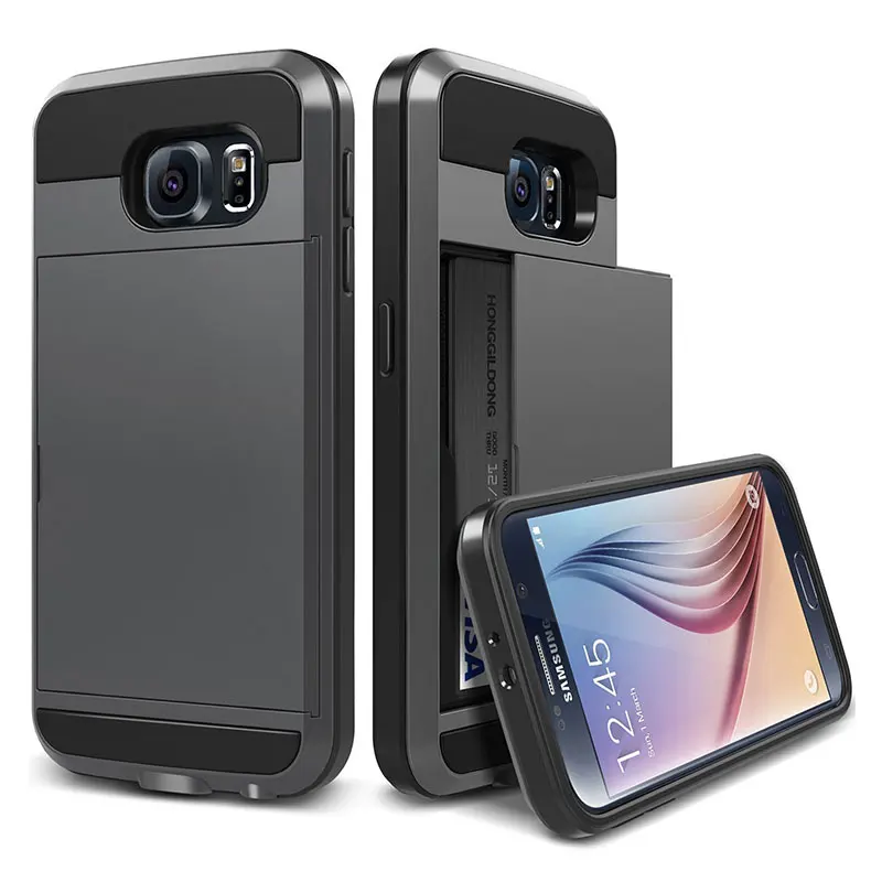 Slide Wallet Credit Card Slot Phone Case For Samsung Galaxy S3 S4 S5 S6 S7 S7 Edge NOTE 5 7 A5 A7 J5 J7 Grand Core Prime Covers