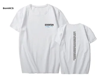 

BomHCSKpop SEVENTEEN We Go Cotton T-shirt Basic Tee Unisex Printed Sports Tops ( Black Withe Grey Pink Red)