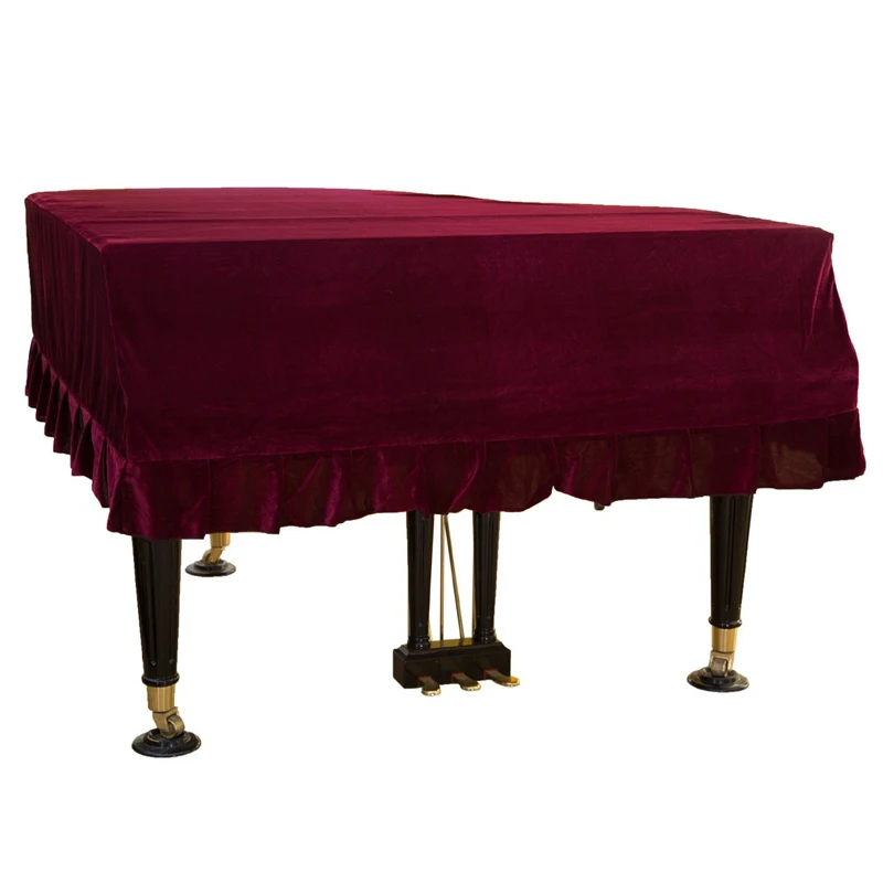 Thicken Grand Piano Cover Pleuche 1 PCS Dust Proof Home Texile Gold Velvet Cloth Cover Trigon Piano Accessories Cover 1