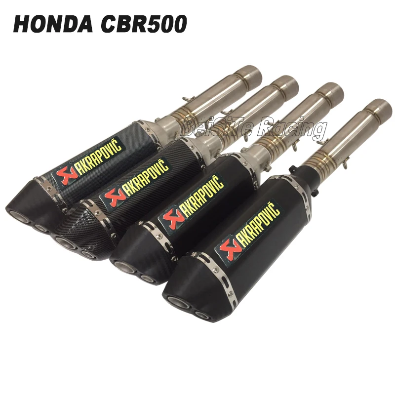 

Motorcycle Exhaust Muffler 51MM Slip on Link Pipe Escape Mid Tube Connector for Honda CBR500 CBR500R CB500F CBR500X 2012-2015