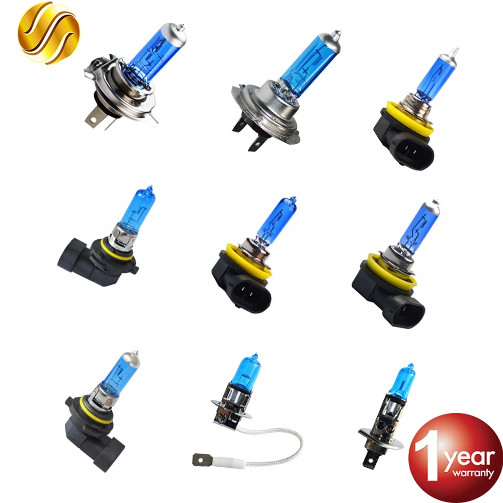 

Hippcron Super White Halogen Bulb H1 H3 H4 H7 H8 H9 H11 9005 HB3 9006 HB4 60W/55W 5000Kz Glass Dark Blue Car Headlight Lamp