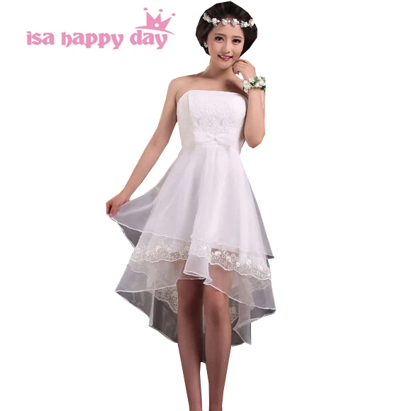 Vestidos de festa/красивое женское вечернее платье подружки невесты, платье с низким вырезом, короткое спереди, длинное сзади, фатиновое платье B1259
