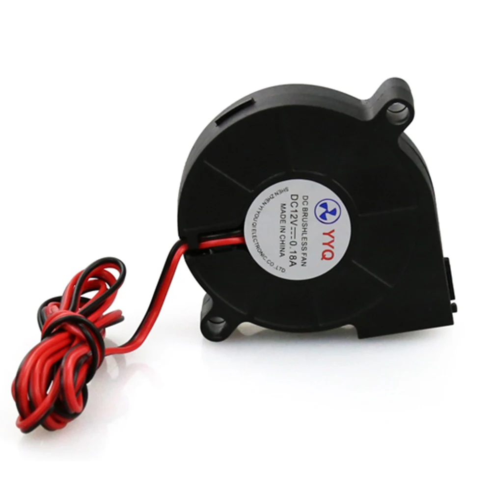 

5015 Brushless Cooling Blower Fan DC 12V 0.18A Turbo Small Fan Ultra-Quiet Oil Bearing Size 50 * 50 * 15mm for DIY 3D Printer
