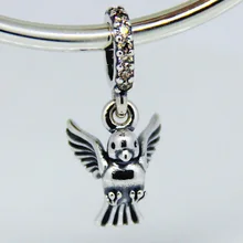 Подходит для Pandora Браслеты Dove талисманы с золотой цветные кубического циркония 925 пробы серебро бусины