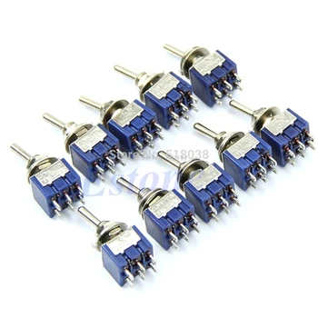 

Newest 10pcs High Quality 6-Pin DPDT ON-ON Mini Toggle Switch 6A 125VAC Mini Switches Dropship