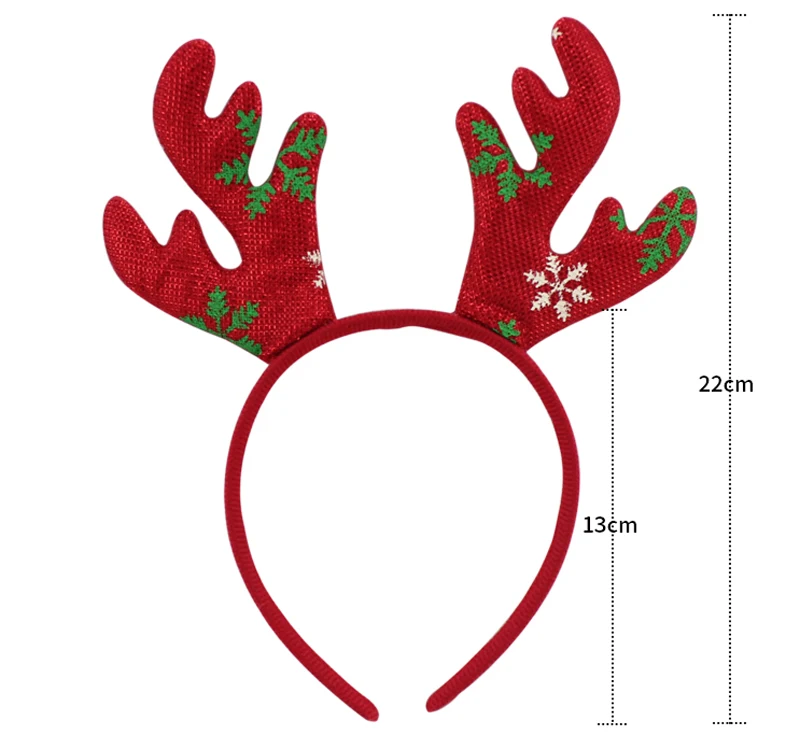 10 шт./партия, Детские и взрослые рождественские повязки на голову, Санта-Клаус, рога лося, обруч для волос с украшением для праздничных украшений
