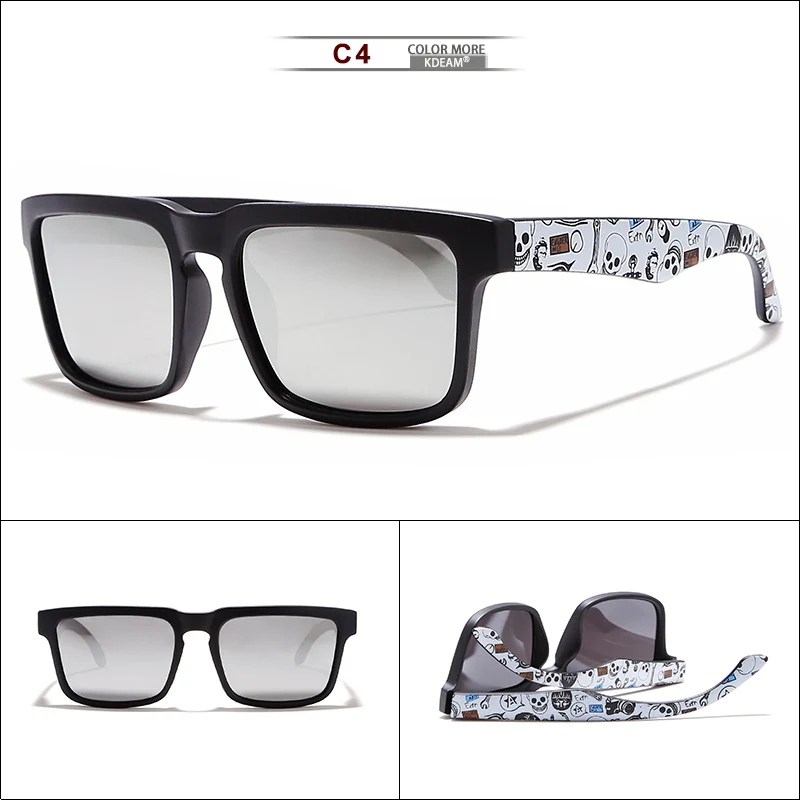 KDEAM привлекательные поляризованные солнцезащитные очки для мужчин, матовая черная оправа. Красивые солнцезащитные очки с рисунком в виде дужек чехол
