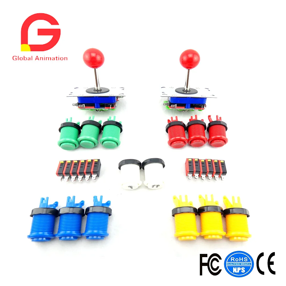Arcade Part Bundles Kit with 2 Arcade Joysticks,12 Push Buttons ,14 Microswitches for Jamma Arcade Video Game Accessory Kits Arcade Part Bundles Kit with 2 Arcade Joysticks,12 Push Buttons ,14 Microswitches for Jamma Arcade Video Game Accessory Kits