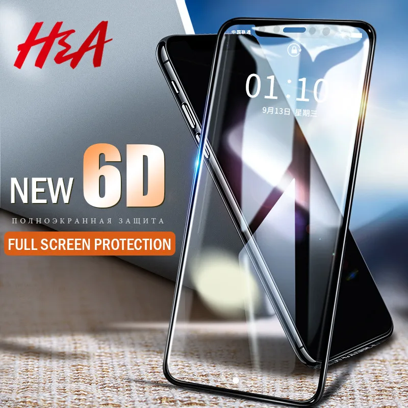 Kopen H amp; Een Volledige Cover 6D Rand Gehard Glas Voor iPhone X 7 8 6 6 s Plus Screen Protector Voor iPhone 10 6 6 s 7 Plus Film bescherming