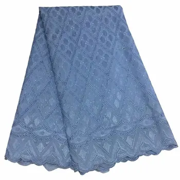 

2019 African Tulle Lace Fabric High High Quality Blue Lace Material Net French Embroidery Nigeria Lace Fabric Swiss cotton lace