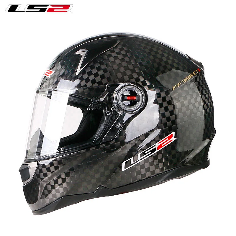 LS2 ff396 12 K углеродного волокна полный шлем rcycle шлем двойной козырек подушки безопасности без насоса мотошлем LS2 шлем сертификации ECE - Цвет: 12K  gloss black 1