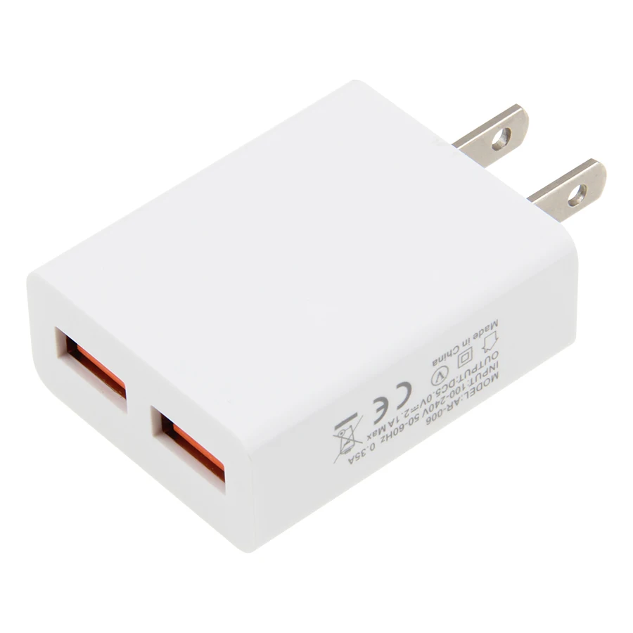 Двойной USB зарядное устройство Путешествия США Plug 2A Быстрая Зарядка адаптер Портативный настенный домашний мобильный телефон зарядное устройство для huawei samsung 100 шт
