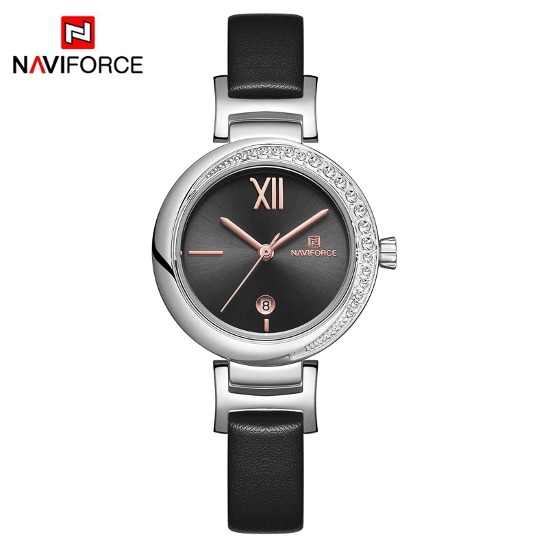 NAVIFORCE женские часы лучший бренд класса люкс Женские простые кожаные часы женские модные водонепроницаемые кварцевые наручные часы Reloj Mujer - Цвет: S B