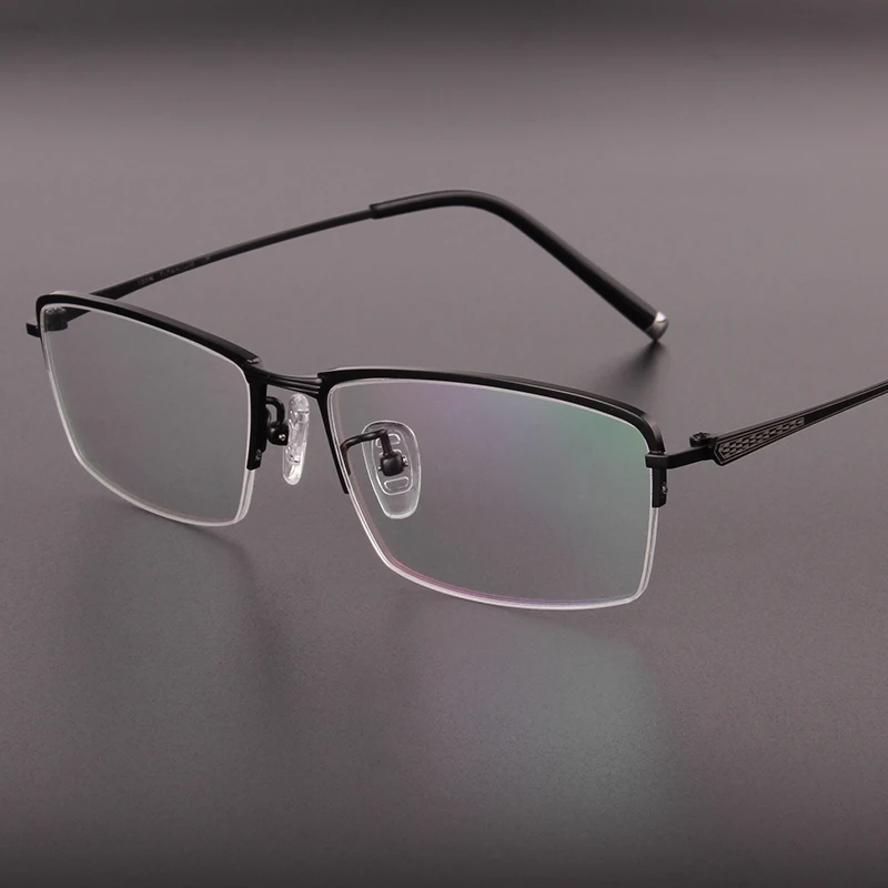 Genuine high end Business men glasses pure titanium Half box frame mens