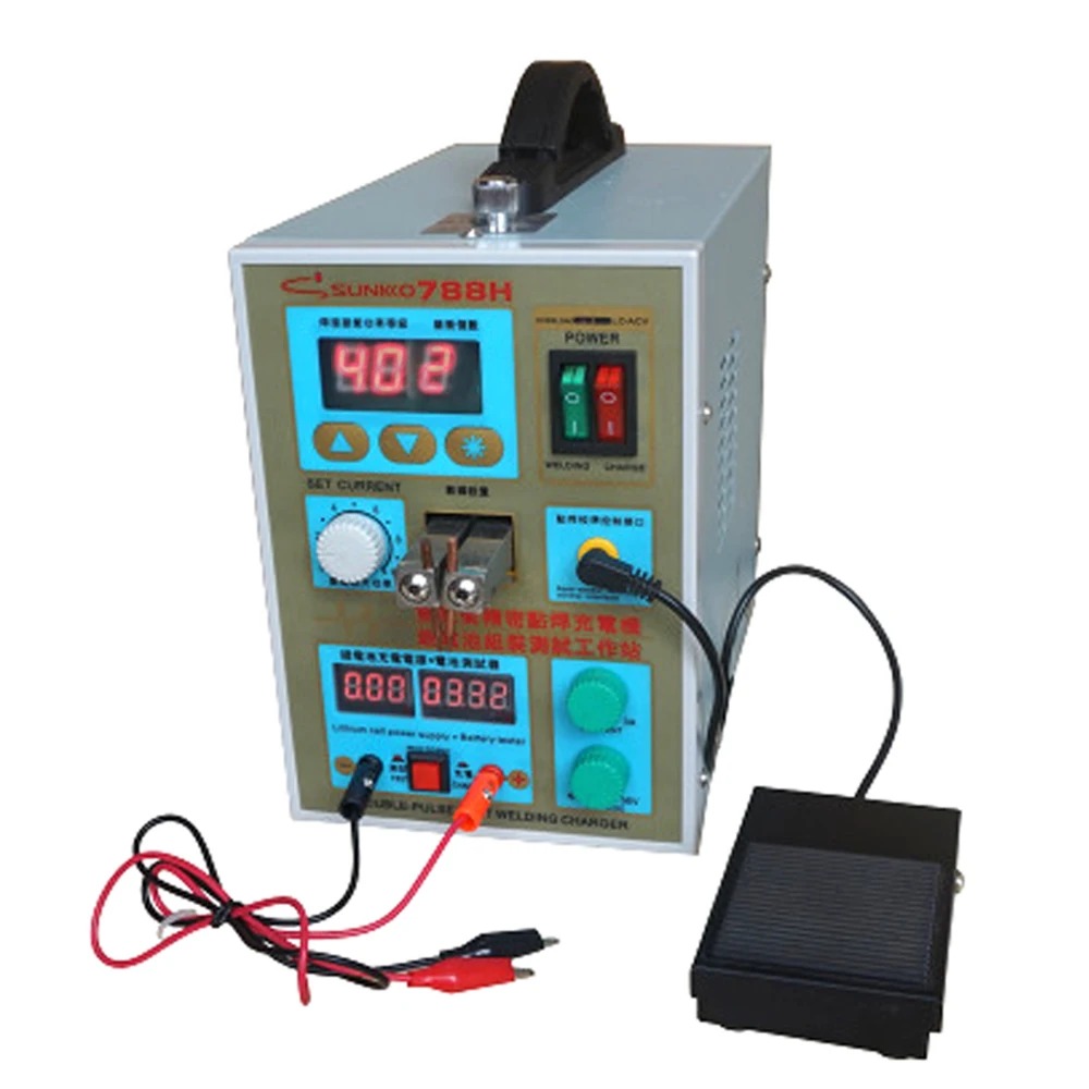 

SUNKKO 788H spot welder machine 18650 lithium battery spot welding DC charging function Pulse LED lighting spot welders