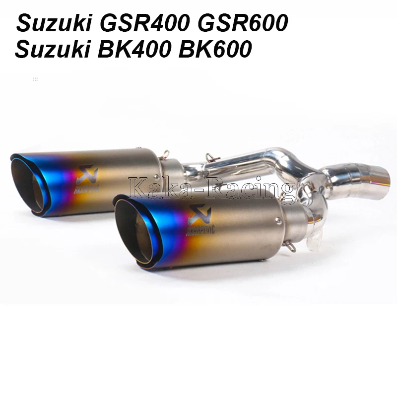 

Motorcycle Slip on exhaust system For Suzuki GSR 400 BK 600 Akrapovic Exhaust Muffler Mid Link Pipe with Left Right Silencer