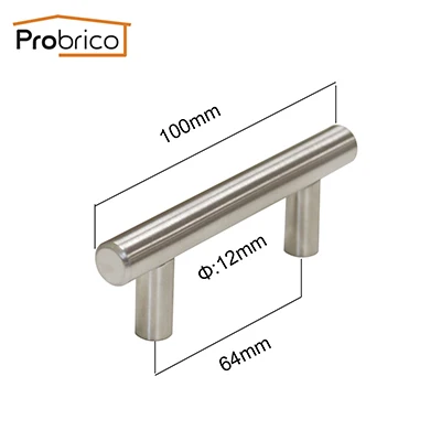 Probrico 20 шт ручки для шкафа диаметр 12 мм мебельные ручки для ящиков нержавеющая сталь кухонный шкаф двери тянет CC 50 мм~ 320 мм