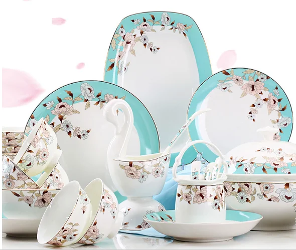 

Fashion 2019 Home European Bone China Tableware Set Dishes Tableware Combination Rice Bowl Western Gifts Dinnerware Rice Bowls