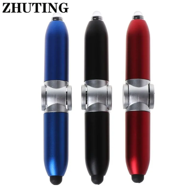 

Finger Gyro Spinner Multi-function Gyroscope Pens Decompression LED Light Ballpoint Pen Shape Relieve Stress Xmas Gift 3 Colors