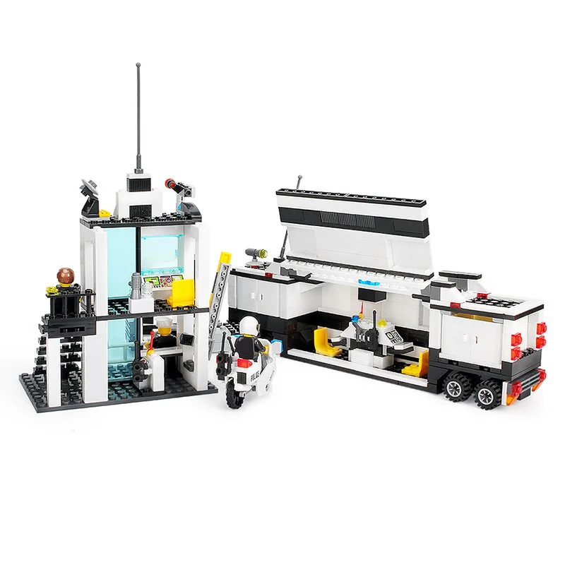 KAZI 6727 DIY игрушка Полицейский отдел вертолет строительный модуль совместимая