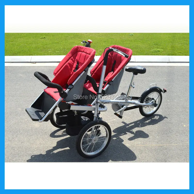 Twin Kombination Zwei Kindersitze Mutter Und Baby Kinderwagen Fahrrad in Twin Kombination Zwei