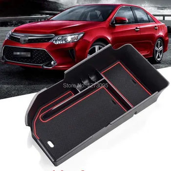 

For 2018 Toyota Camry Car ABS Central Console Armrest Box Storage Glove Box Interior Stowing Tidying Styling Accessories Red