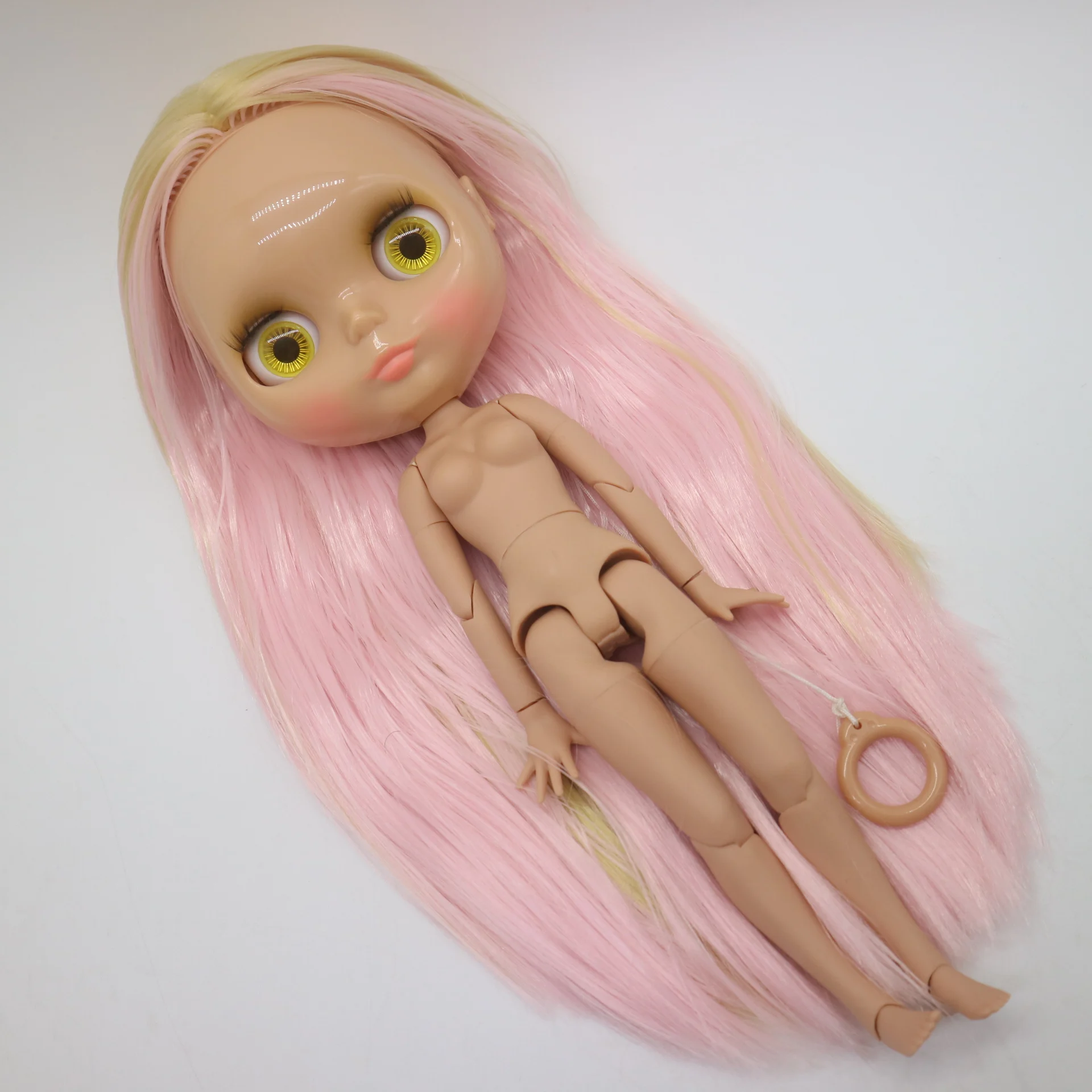 Обнаженная кукла Blyth суставы тела смешанные волосы без взрыва загара кожи