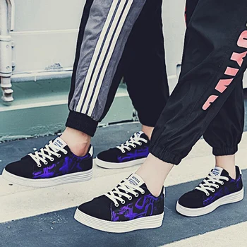 

New arrival of spring comfortable casual shoes printing canvas shoes men men's lace up the fashion Flats shoe