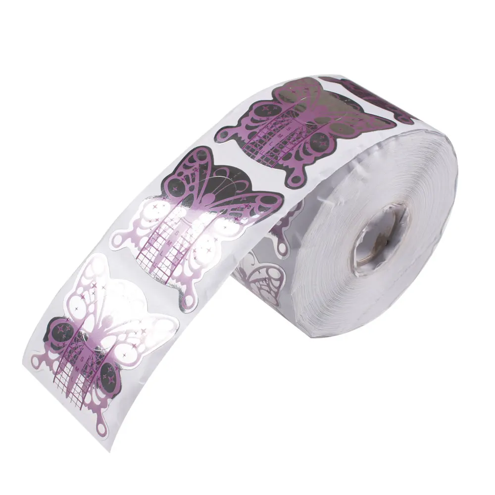 

500pc Butterfly Nail Art Forms UV Gel Nail Extensions Acrylic Nails Horseshoe Shape Nail Art Tips Extension Guide Sticker Forms