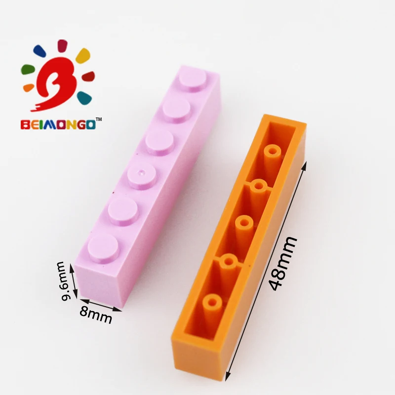 Бесплатная доставка! Строительные блоки BEIMONGO 1x6 50 шт. пикселей Развивающие и