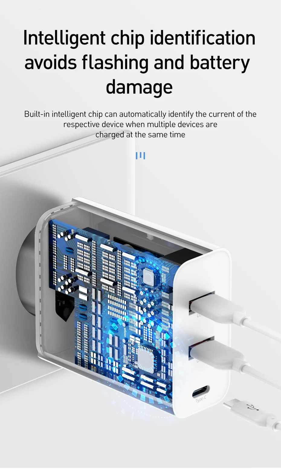 Baseus 60 Вт USB зарядное устройство Быстрая зарядка 3,0 usb type C зарядное устройство для iPhone 8 X XS PD 5A быстрое USB зарядное устройство для huawei samsung S10 S9