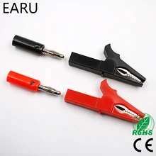 55MM Alligator Clip + BANANA PLUG, Test Probe With 4mm Banana Plug Cable Clips Socket Battery Red Black