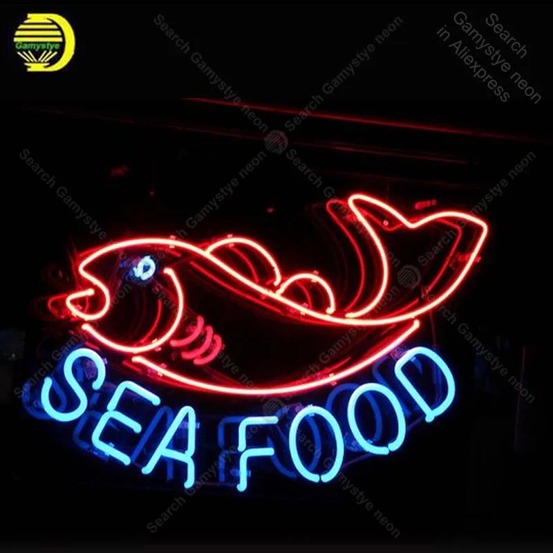 ##BUY Neon Sign Sea Food fish Neon Bulb sign handcraft restaurant Display Beer Bar neon signboard Decorate Hotel light anuncio luminos