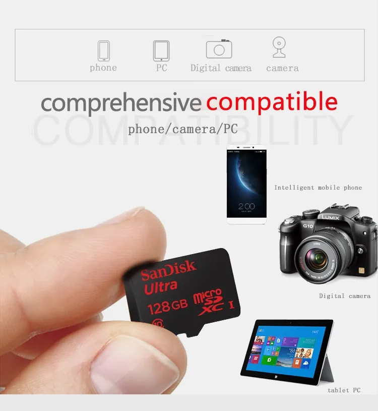 SanDisk microsd 128 GB 64 GB 32 GB 16 GB 98 МБ/с. TF usb флэш-карты памяти microsd 8 GB/48 МБ/с. class10 оригинальный продукт доставка