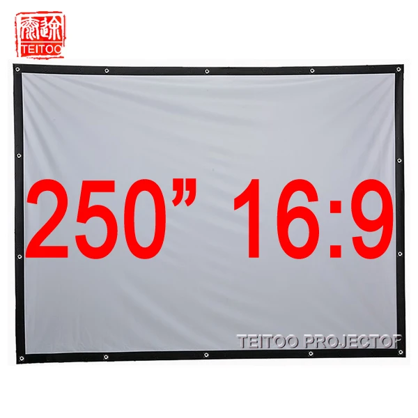 250 Inches 169 Canvas Wall Mounted Movie Projection Screen Curtains