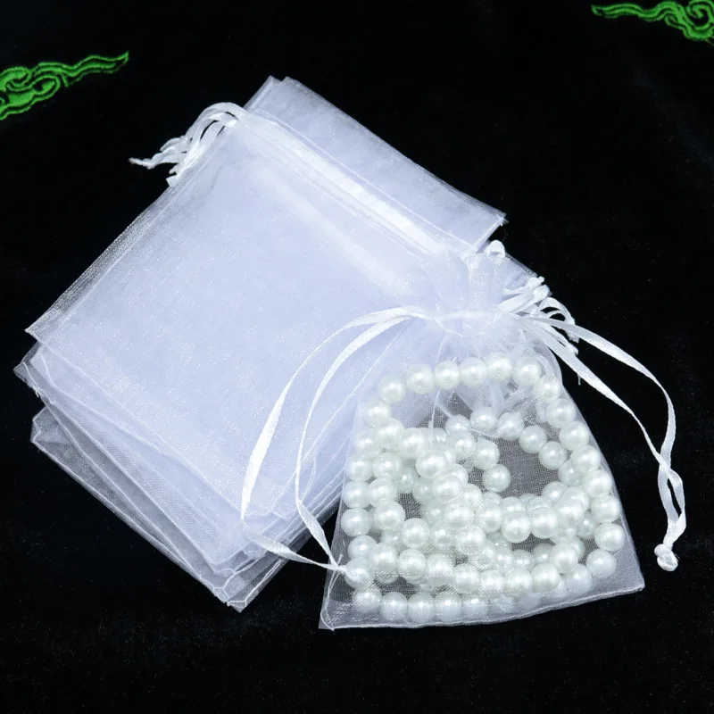 10pcs 7x9cm 9x12cm 10x15cm 15x20cm Organza Bags Wedding Birthday Party Candy Chocolate Bags Christmas Halloween Gift Bags favor bags